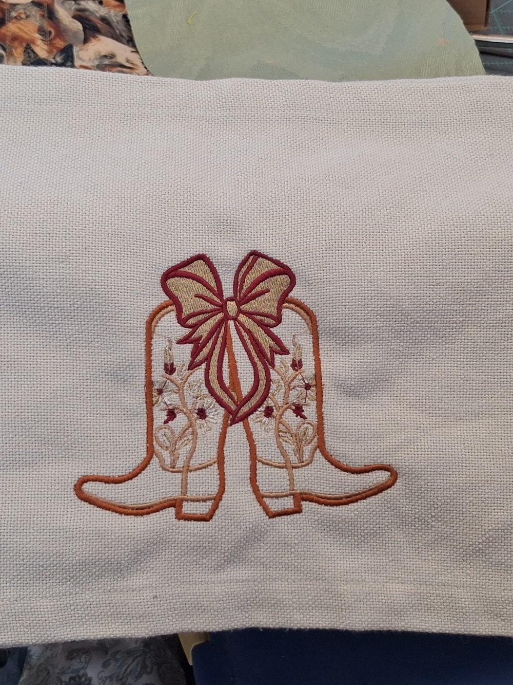 Embroidered Cowboy Boot Placemats